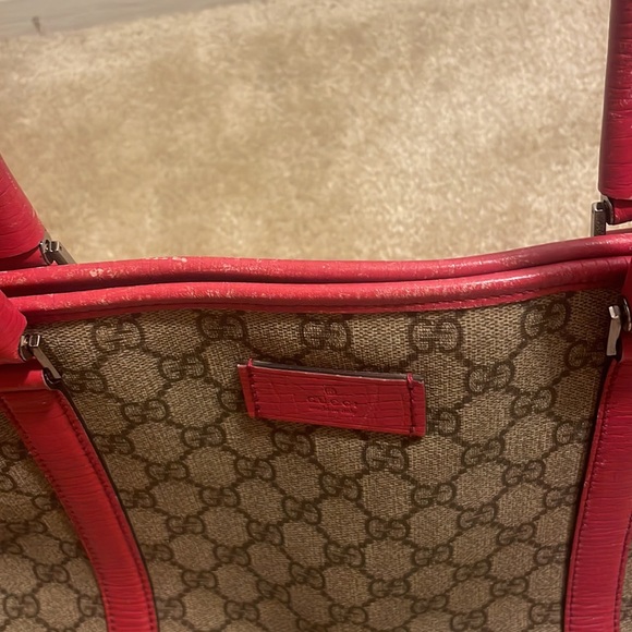 Hot Pink Gucci Coated Canvas Tote Purse Shoulder Bag - Picture 6 of 16